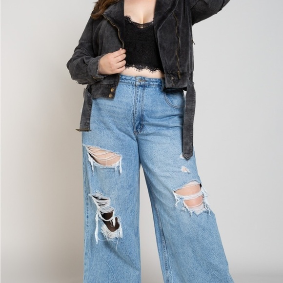 Nwt -Plus Size- Women’s POL Moto Corduroy Jacket - Black - 2XL, 3XL - Picture 4 of 4